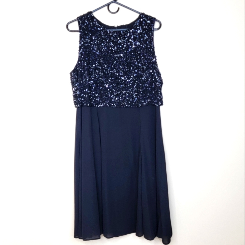 Armani Collezioni Black Sequins Midi Dress Size 12